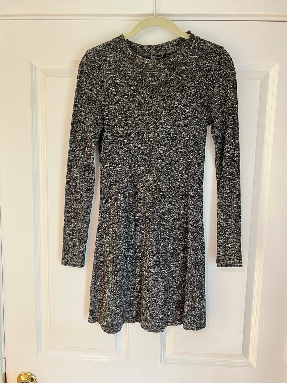 Long Sleeve Heather Gray Knit Dress